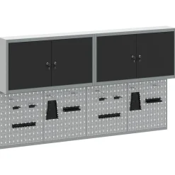 vidaXL Werkzeugschrank-Set 6 pcs Schwarz Pulverbeschichteter Stahl