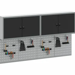 vidaXL Werkzeugschrank-Set 6 pcs Schwarz Pulverbeschichteter Stahl