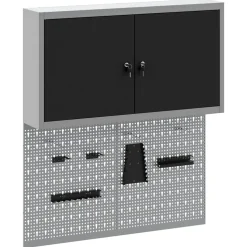 vidaXL Werkzeugschrank-Set 3 pcs Schwarz Pulverbeschichteter Stahl
