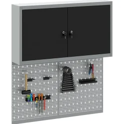vidaXL Werkzeugschrank-Set 3 pcs Schwarz Pulverbeschichteter Stahl