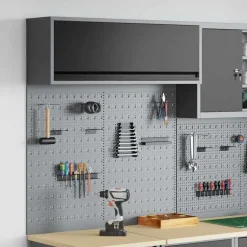 vidaXL Werkzeugschrank-Set 3 pcs Schwarz Pulverbeschichteter Stahl
