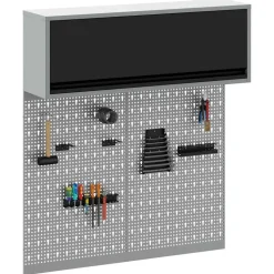 vidaXL Werkzeugschrank-Set 3 pcs Schwarz Pulverbeschichteter Stahl