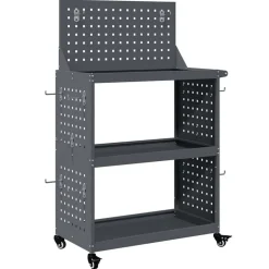 vidaXL Werkzeugwagen Anthrazit 65 x 35 x 111 cm Kaltgewalzter Stahl