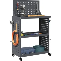 vidaXL Werkzeugwagen Anthrazit 65 x 35 x 111 cm Kaltgewalzter Stahl