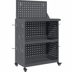 vidaXL Werkzeugwagen Anthrazit 65 x 35 x 111 cm Kaltgewalzter Stahl