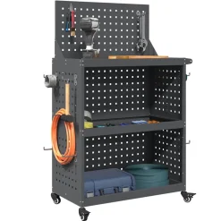 vidaXL Werkzeugwagen Anthrazit 65 x 35 x 111 cm Kaltgewalzter Stahl
