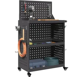 vidaXL Werkzeugwagen Schwarz 65 x 35 x 111 cm Kaltgewalzter Stahl