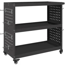 vidaXL Werkzeugwagen Schwarz 75 x 35 x 73 cm Kaltgewalzter Stahl