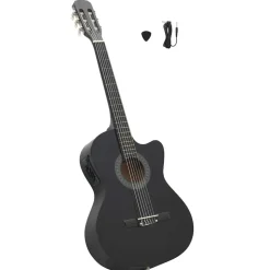 vidaXL Westerngitarre Cutaway mit Equalizer und 6 Saiten Schwarz