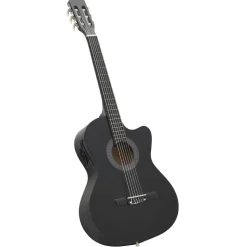 vidaXL Westerngitarre Cutaway mit Equalizer und 6 Saiten Schwarz
