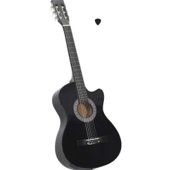 vidaXL Westerngitarre Cutaway mit 6 Saiten Schwarz 38"