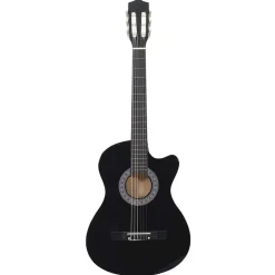 vidaXL Westerngitarre Cutaway mit 6 Saiten Schwarz 38