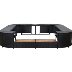 vidaXL Whirlpool-Umrandung Quadratisch Schwarz 268x268x55 Poly Rattan