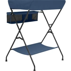 vidaXL Wickeltisch Marineblau Eisen