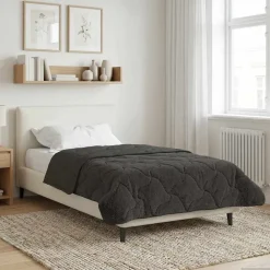 vidaXL Winterbettdecke Gepolstert Anthrazit 135 x 200 cm