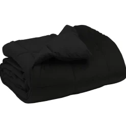vidaXL Winterbettdecke Gepolstert Schwarz 200 x 200 cm Mikrofaser