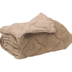 vidaXL Winterbettdecke Taupe 135 x 200 cm Mikrofaser und Teddy-Fleece
