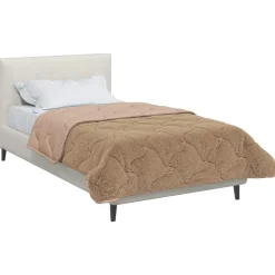 vidaXL Winterbettdecke Taupe 135 x 200 cm Mikrofaser und Teddy-Fleece