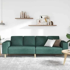 vidaXL Wohnzimmer Couch Dunkelgrün 250 x 77 x 76 cm Polyester