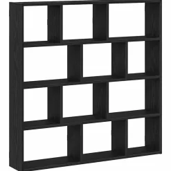 vidaXL Würfelregal 12 Fächer Schwarz Holzwerkstoff