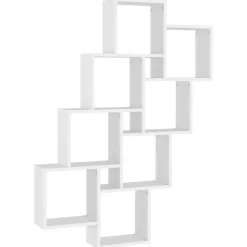 vidaXL Würfelregal Weiß 90x15x119 cm Holzwerkstoff