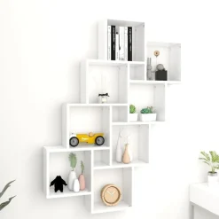 vidaXL Würfelregal Weiß 90x15x119 cm Holzwerkstoff