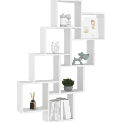 vidaXL Würfelregal Weiß 90x15x119 cm Holzwerkstoff