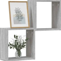 vidaXL Würfelregale 2 Stk. Grau Sonoma 30x15x30 cm