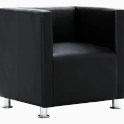 vidaXL Würfel-Sessel Schwarz Kunstleder