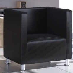vidaXL Würfel-Sessel Schwarz Kunstleder