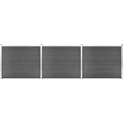 vidaXL Zaunelement Set WPC 526x146 cm Schwarz