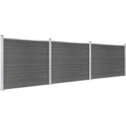 vidaXL Zaunelement Set WPC 526x146 cm Schwarz