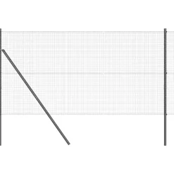 vidaXL Zaunpfosten Grau 50 x 1 m (25 x 25 mm Masche) Stahl und PVC