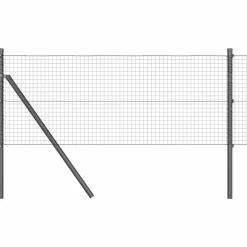 vidaXL Zaunpfosten Grau 50 x 0,8 m (25 x 25 mm Maschen) Stahl und PVC