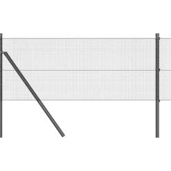 vidaXL Zaunpfosten Grau 50 x 0,8 m (12 x 12 mm Maschen) Stahl und PVC