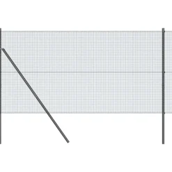 vidaXL Zaunpfosten Grau 50 x 1,2 m (16 x 16 mm Netz) Stahl und PVC