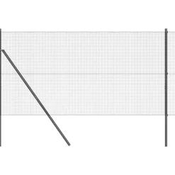 vidaXL Zaunpfosten Grau 50 x 1,2 m (12 x 12 mm Maschen) Stahl und PVC
