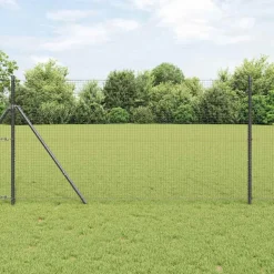 vidaXL Zaunpfosten Grau 50 x 1,2 m (25 x 25 mm Gitter) Stahl und PVC