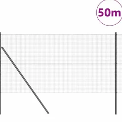vidaXL Zaunpfosten Grau 50 x 1,2 m (25 x 25 mm Gitter) Stahl und PVC