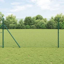 vidaXL Zaunpfosten Grün 10 x 1,2 m (25 x 25 mm Maschen) Stahl und PVC