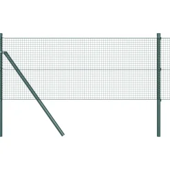 vidaXL Zaunpfosten Grün 10 x 0,8 m (19 x 19 mm Maschen) Stahl und PVC