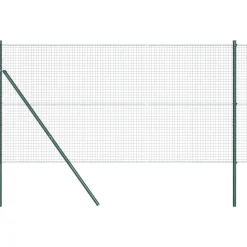 vidaXL Zaunpfosten Grün 10 x 1,4 m (25 x 25 mm Netz) Stahl und PVC