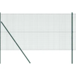 vidaXL Zaunpfosten Grün 10 x 1,4 m (12 x 12 mm Maschen) Stahl und PVC