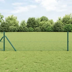 vidaXL Zaunpfosten Grün 10 x 0,6 m (19 x 19 mm Netz) Stahl und PVC