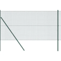 vidaXL Zaunpfosten Grün 10 x 1,4 m (16 x 16 mm Maschen) Stahl und PVC
