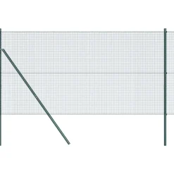 vidaXL Zaunpfosten Grün 25 x 1,4 m (16 x 16 mm Maschen) Stahl und PVC