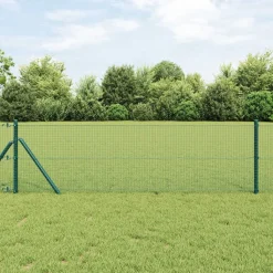vidaXL Zaunpfosten Grün 10 x 0,8 m (16 x 16 mm Draht) Stahl und PVC