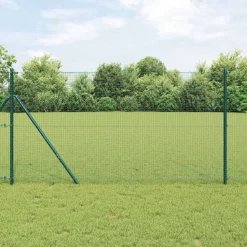 vidaXL Zaunpfosten Grün 50 x 1,4 m (Masche 19 x 19 mm) Stahl und PVC