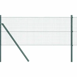 vidaXL Zaunpfosten Grün 10 x 0,6 m (Masche 25 x 25 mm) Stahl und PVC