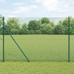 vidaXL Zaunpfosten Grün 25 x 1,6 m (12 x 12 mm Netz) Stahl und PVC